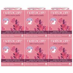 6er Set Natracare Bio-Binden extra lang mit Flügeln