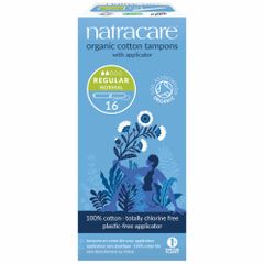 Bio-Tampons mit Applikator normal 16 Stück - chlorfrei gebleicht - für Allergikerinnen - keine Hautreizungen - aus Biobaumwolle von Natracare