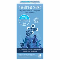 Bio-Tampons mit Applikator super 16 Stück - chlorfrei gebleicht - sehr hoher Tragekomfort - geeignet für Allergikerinnen - aus Bio-Baumwolle von Natracare
