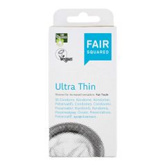 Vegane Kondome - Ultra Thin - 10 Stück - hauchdünn - glatt - transparent - aus natürlichem Latex von FairSquared