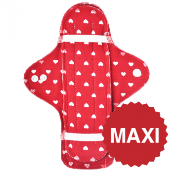 Maxi Bio-Stoffbinde und Einlage (Herzen)