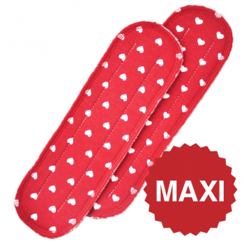 Maxi Einlagen für Maxi Bio-Stoffbinden (Herzen)