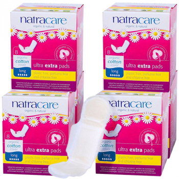 6er Set Natracare Binden extra lang mit Flügeln