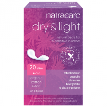 Natracare dry+light organic panty liners for slight bladder weakness
