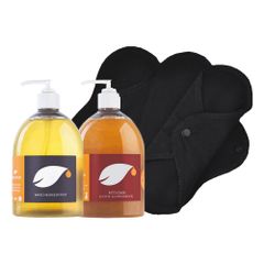 Bio-Stoffslipeinlagen und Reinigungs-Set