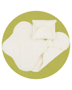 Stoffslipeinlagen natur aus Bio-Baumwolle 3 Stück - waschbare - nachhaltige Bio-Baumwollslipeinlagen von Imse Vimse