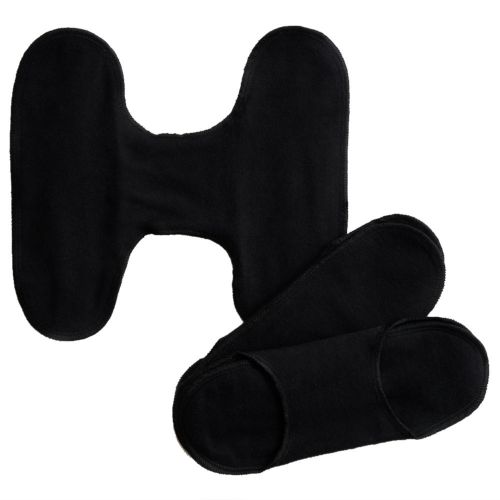 Stoffbinden schwarz aus Bio-Baumwolle SNAP FREE 3 Stück - ohne Druckknöpfe - Auslaufschutz - besonders atmungsaktiv - sehr gute Saugfähigkeit von ImseVimse