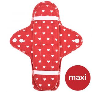 Maxi Bio-Stoffbinde und Einlage - Herzen